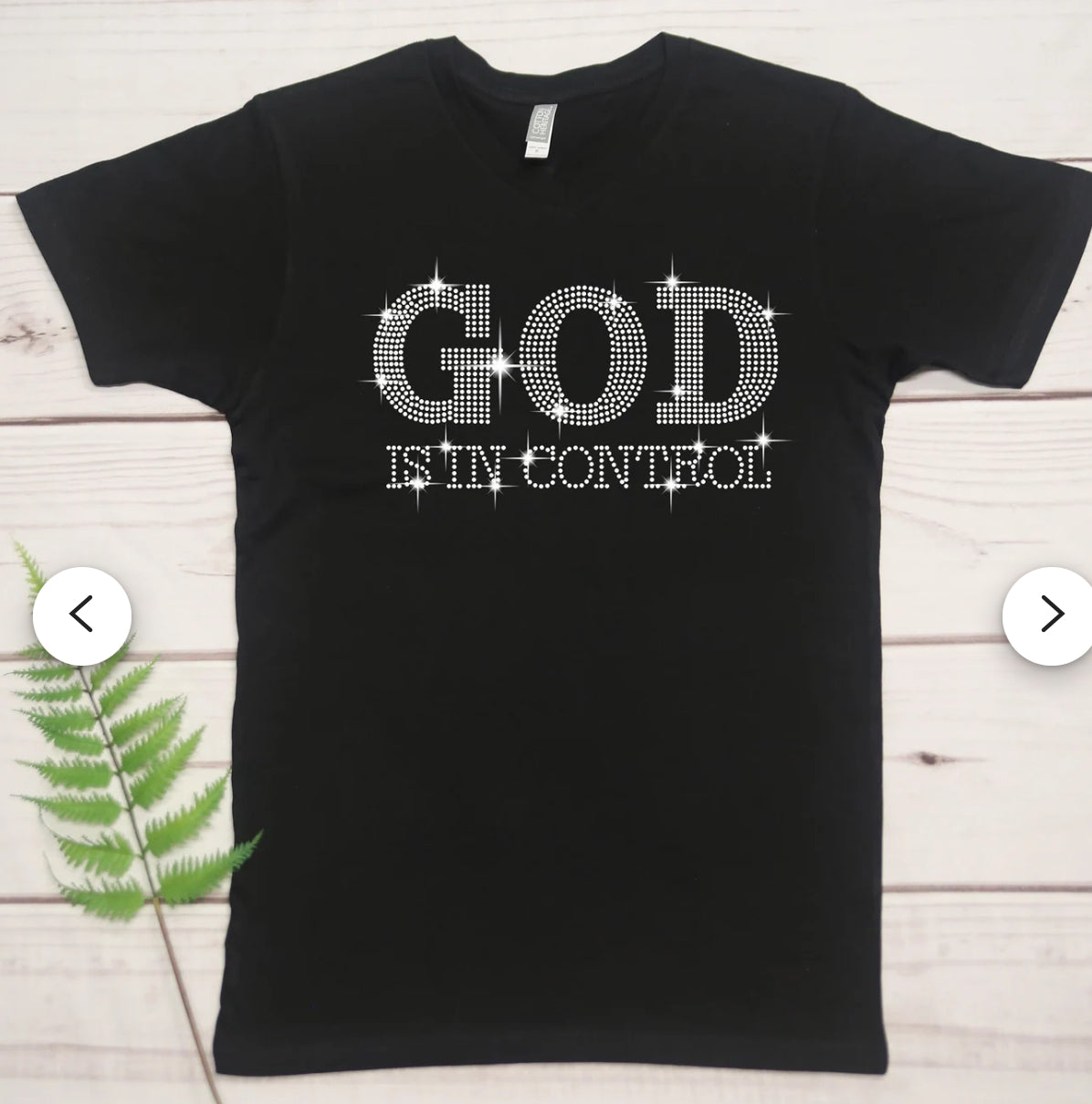 God is in Control bling shirt